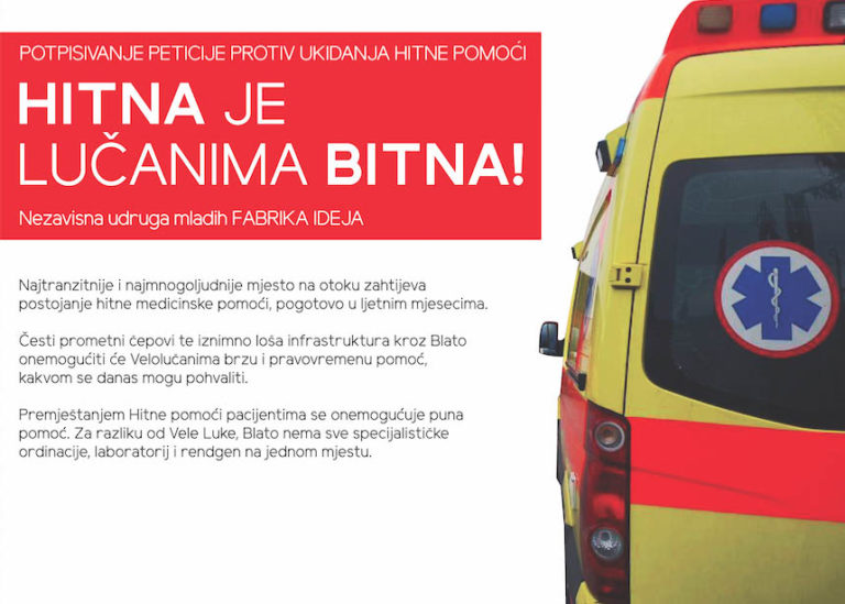 U tjeku potpisivanje peticije: Hitna je lučanima bitna